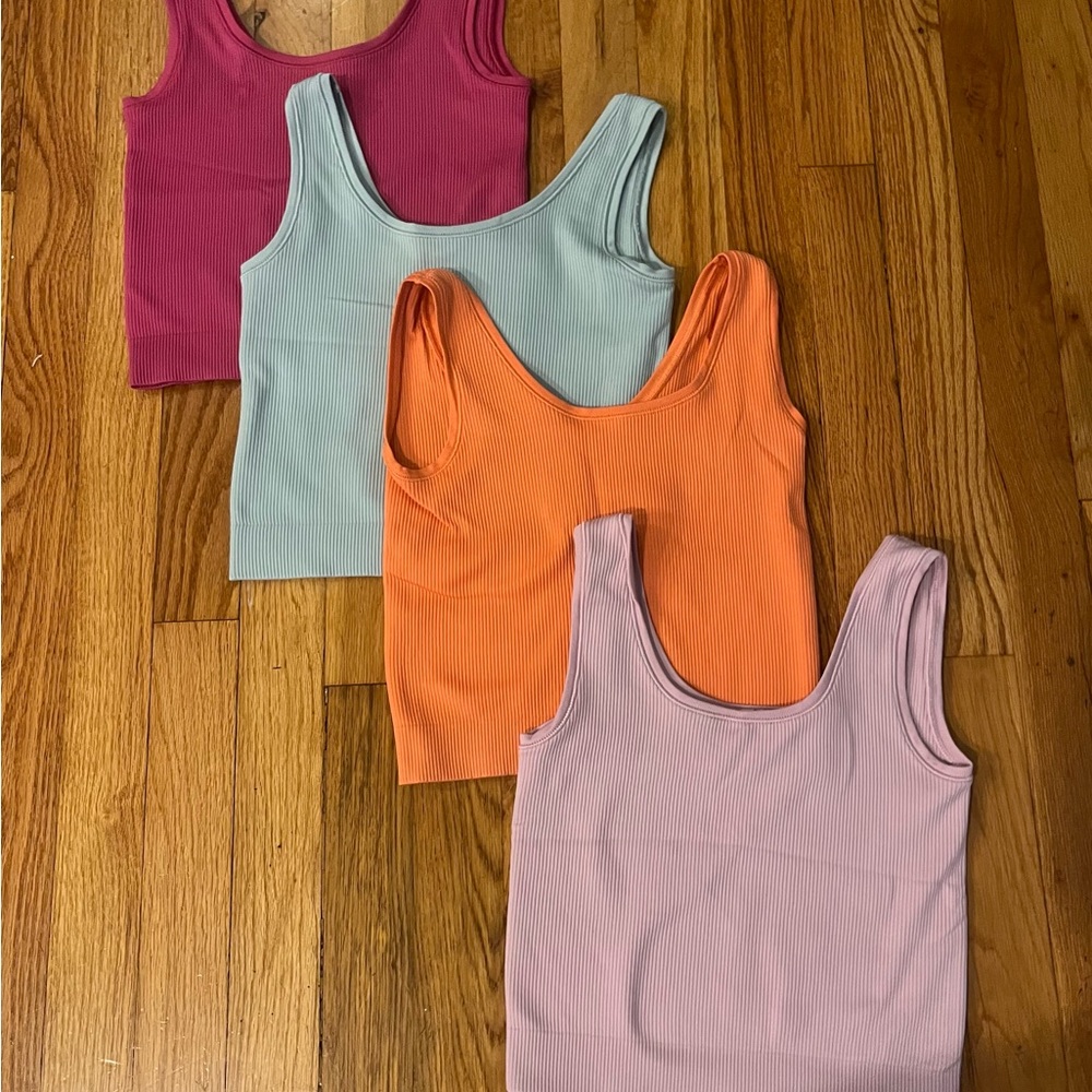 Athleta Girl Ribbed Tank Tops YL- Set of 4